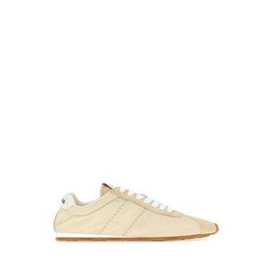 Miu Miu Women Cream Fabric And Suede Sneakers